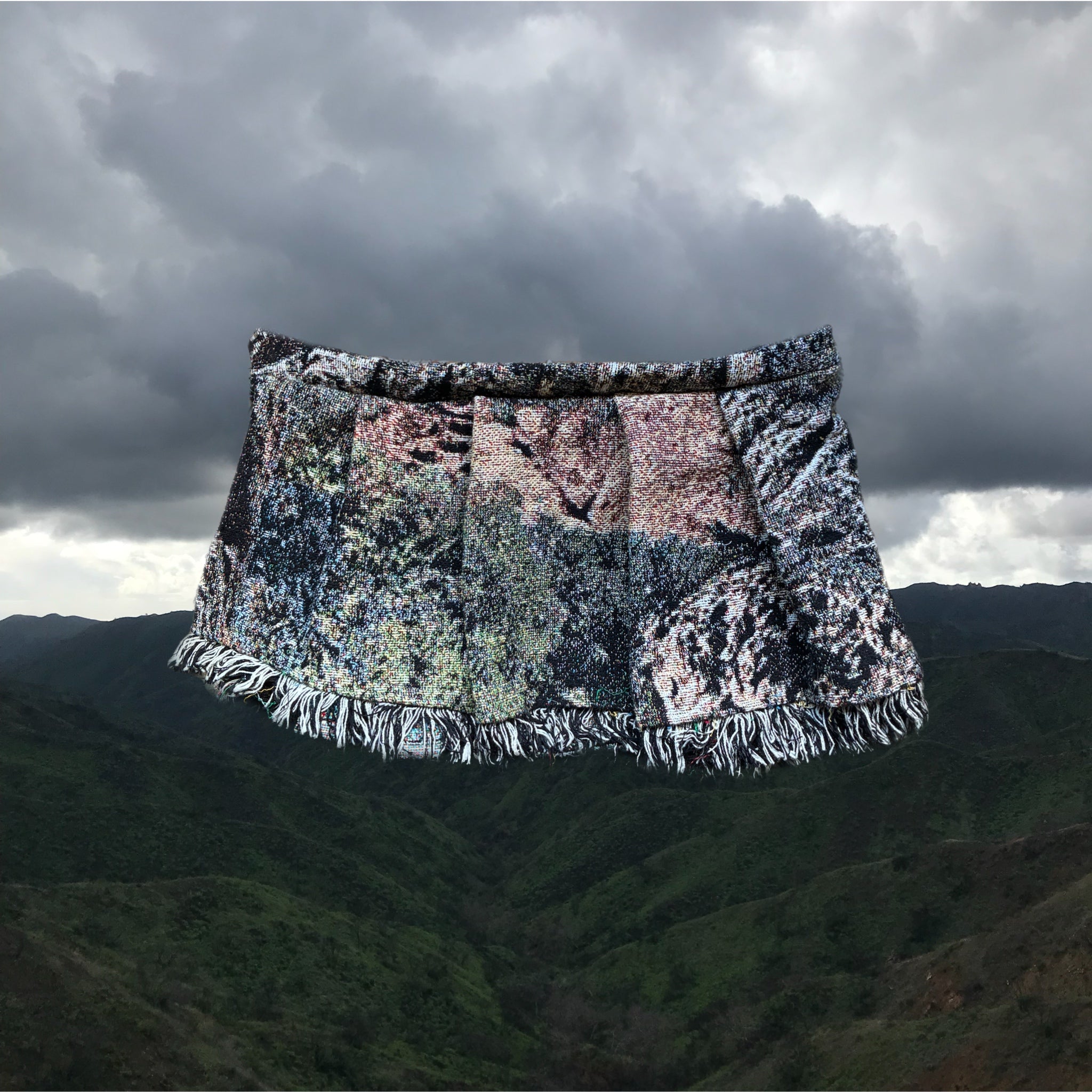 Sandstone Pleated Mini Skirt