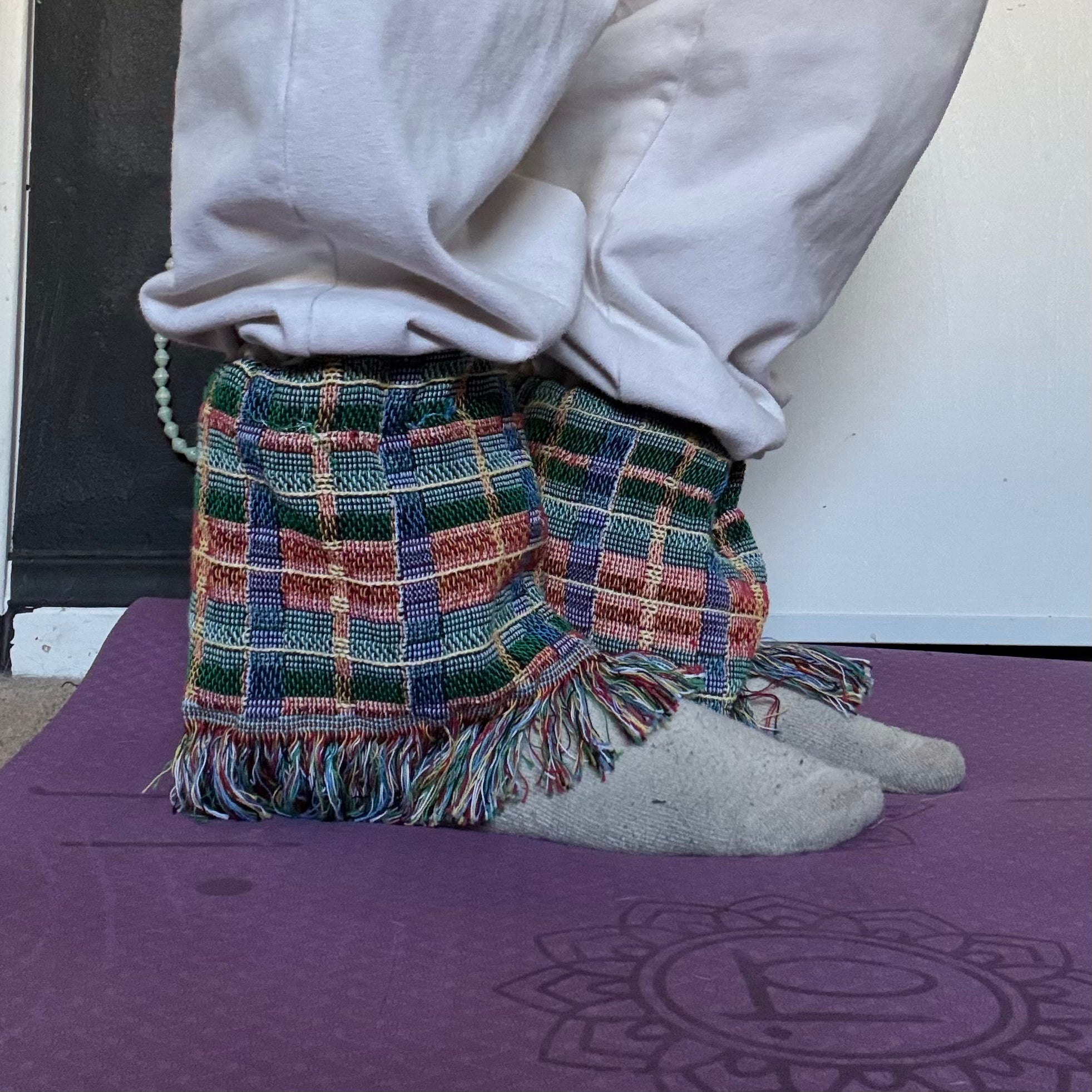 Plaid Blanket Leg Warmers